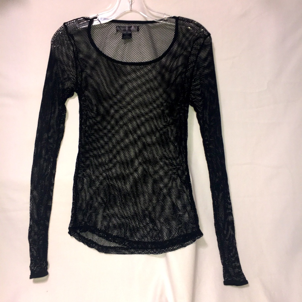 THE NIGHT HOUR LONG SLEEVE MESH TOP